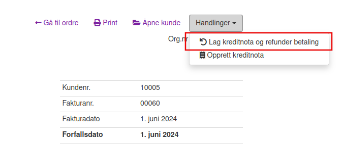 Kreditering og refundering